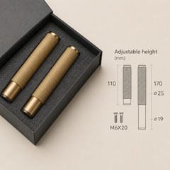 Luxe Verstelbare Meubelpoten – Antiek Messing met Gekarteld Detail