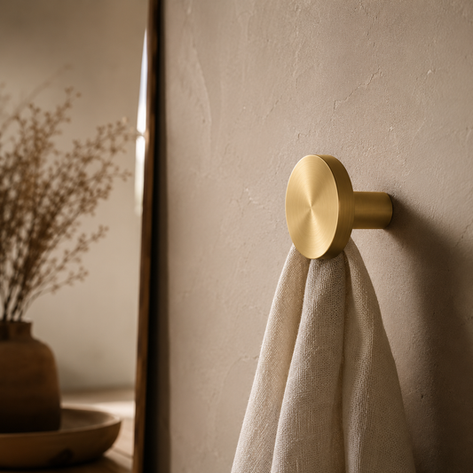 Ronde Wandhaak van Massief Messing – Geborsteld Goud