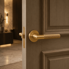 Forma Signature No. 01 – Messing deurklink op rond rozet - Forma Luxury Interior