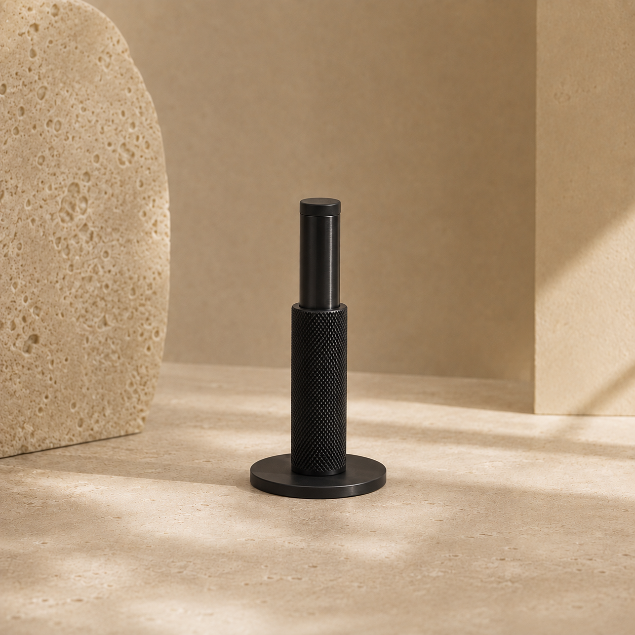 Forma Signature No. 02 gekartelde messing deurstopper in zwart