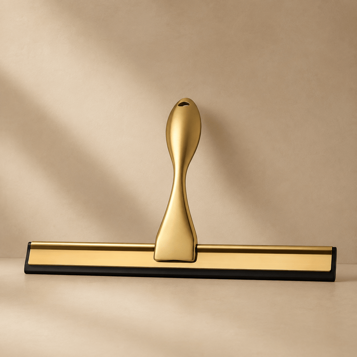 Goudkleurige RVS Douchewisser met Wandhaak – 25 cm - Forma Luxury Interior
