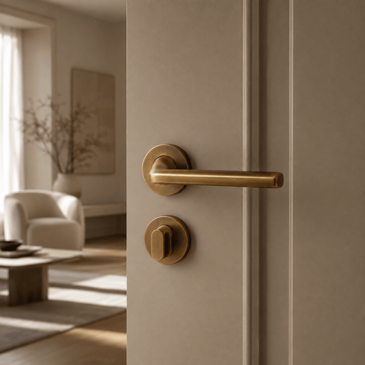 L-vormige deurklink op rond rozet - Forma Luxury Interior