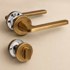 L-vormige Deurklink op Rond Rozet - Forma Luxury Interior