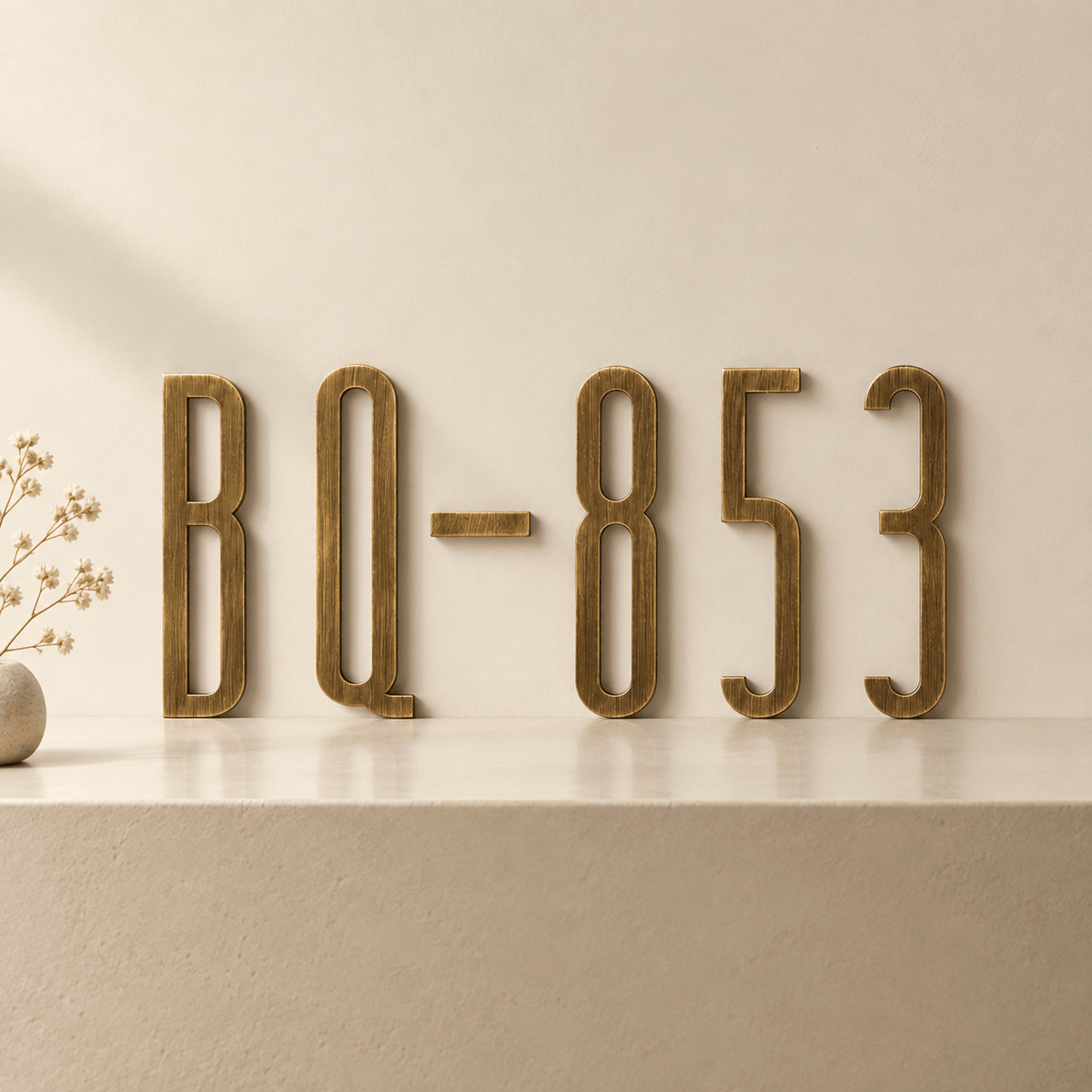Messing huisnummer of letter 7 cm – antiek messing - Forma Luxury Interior