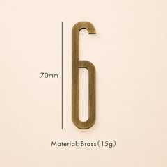 Messing huisnummer of letter 7 cm – antiek messing - Forma Luxury Interior