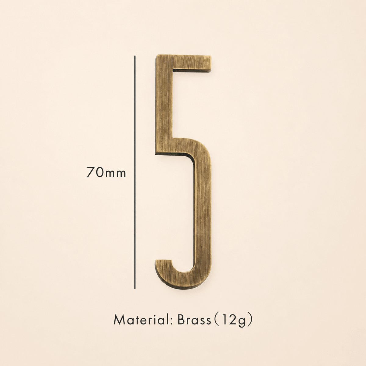 Messing huisnummer of letter 7 cm – antiek messing - Forma Luxury Interior