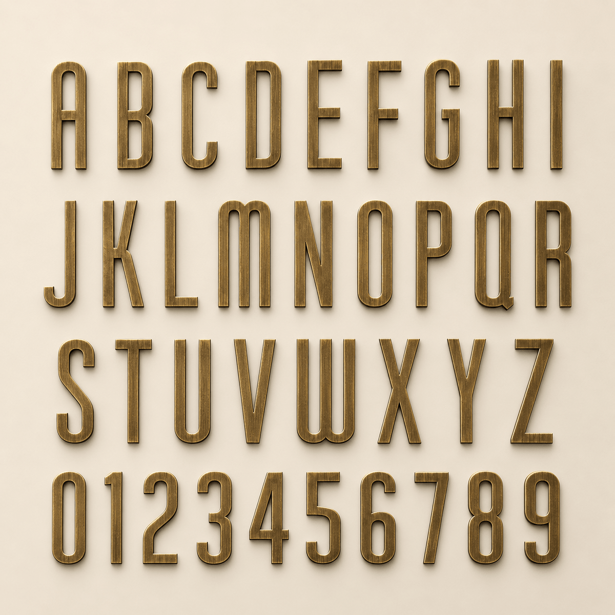Messing huisnummer of letter 7 cm – antiek messing - Forma Luxury Interior