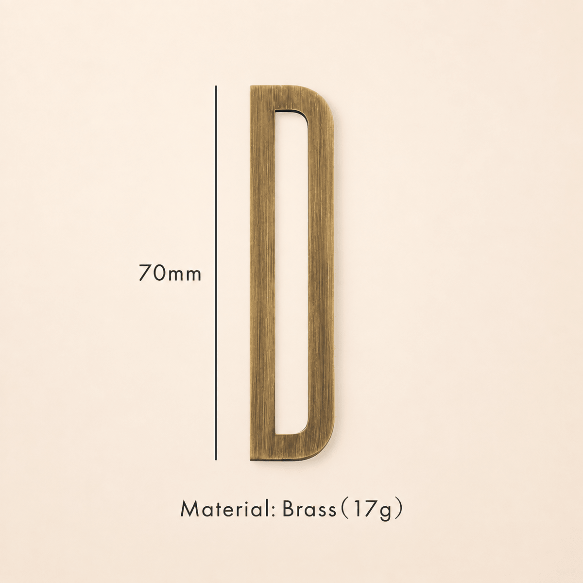 Messing huisnummer of letter 7 cm – antiek messing - Forma Luxury Interior