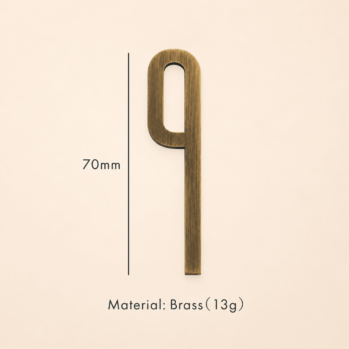 Messing huisnummer of letter 7 cm – antiek messing - Forma Luxury Interior