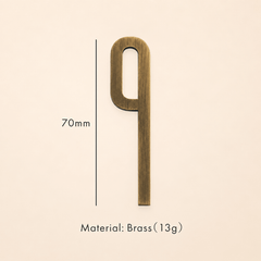 Messing huisnummer of letter 7 cm – antiek messing - Forma Luxury Interior