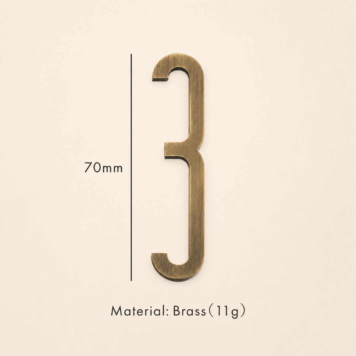 Messing huisnummer of letter 7 cm – antiek messing - Forma Luxury Interior