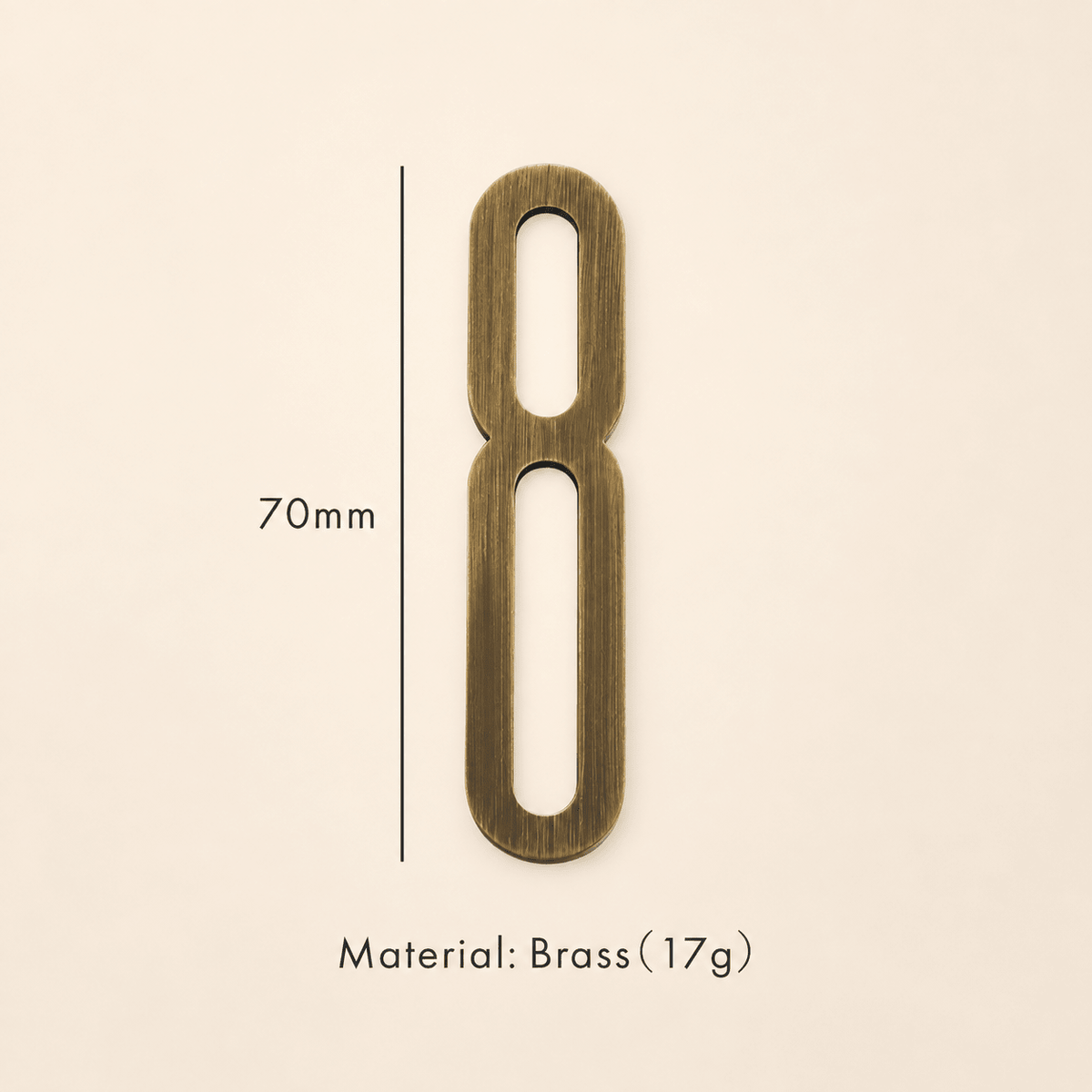 Messing huisnummer of letter 7 cm – antiek messing - Forma Luxury Interior