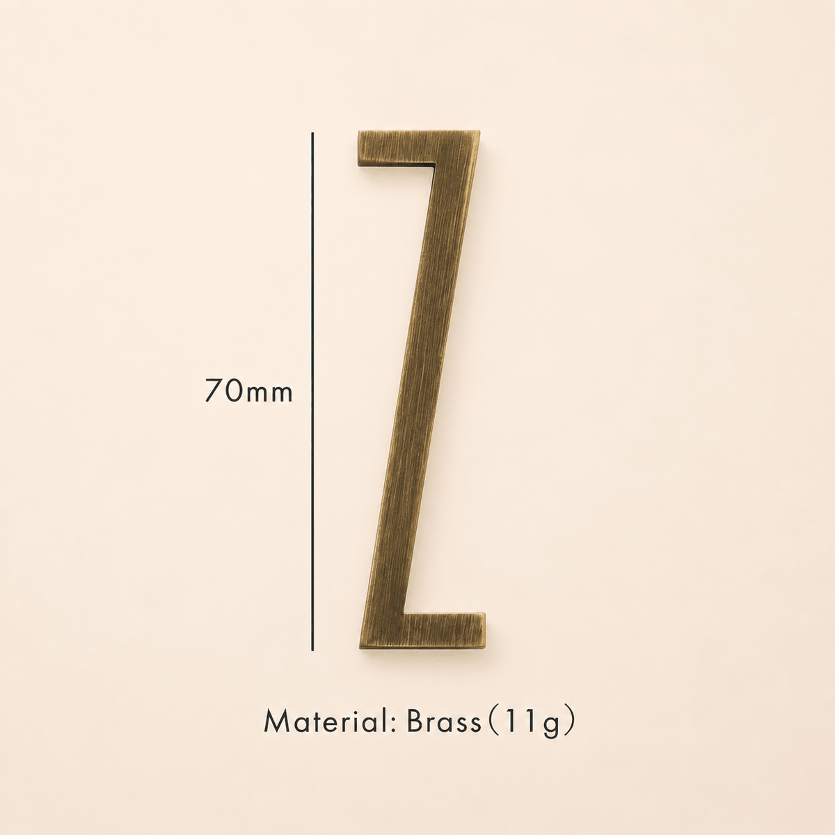 Messing huisnummer of letter 7 cm – antiek messing - Forma Luxury Interior