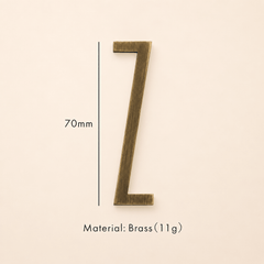 Messing huisnummer of letter 7 cm – antiek messing - Forma Luxury Interior