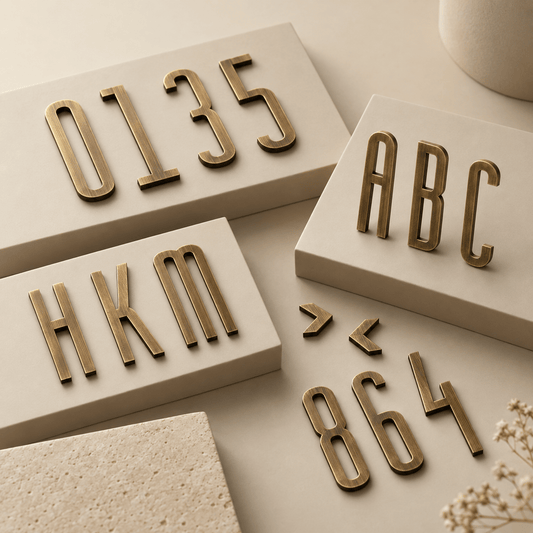 Messing huisnummer of letter 7 cm – antiek messing - Forma Luxury Interior
