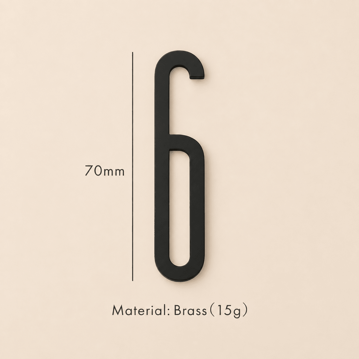 Messing huisnummer of letter 7 cm - zwart - Forma Luxury Interior