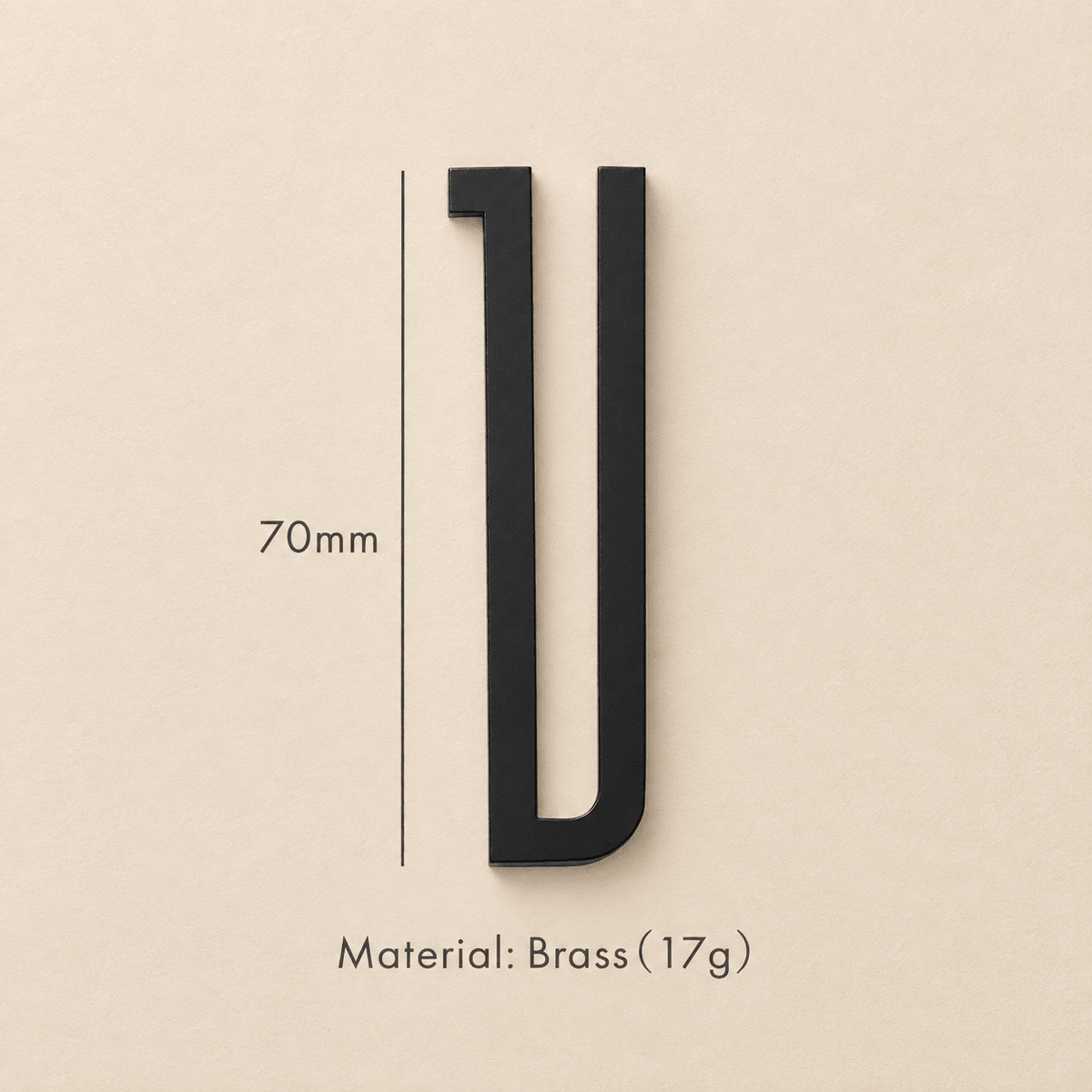 Messing huisnummer of letter 7 cm - zwart - Forma Luxury Interior