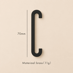 Messing huisnummer of letter 7 cm - zwart - Forma Luxury Interior