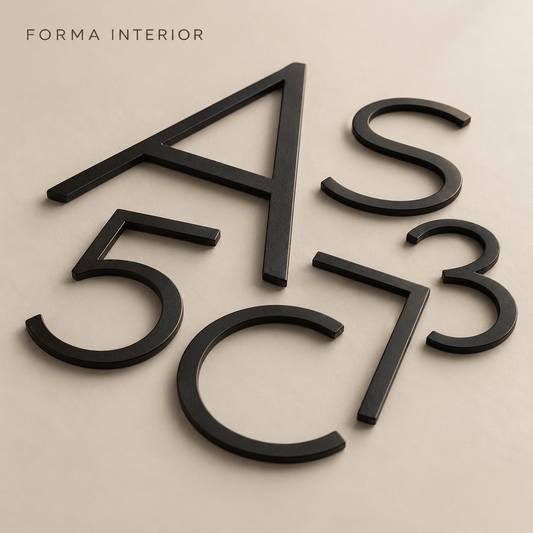 Messing huisnummer of letter 7 cm - zwart - Forma Luxury Interior