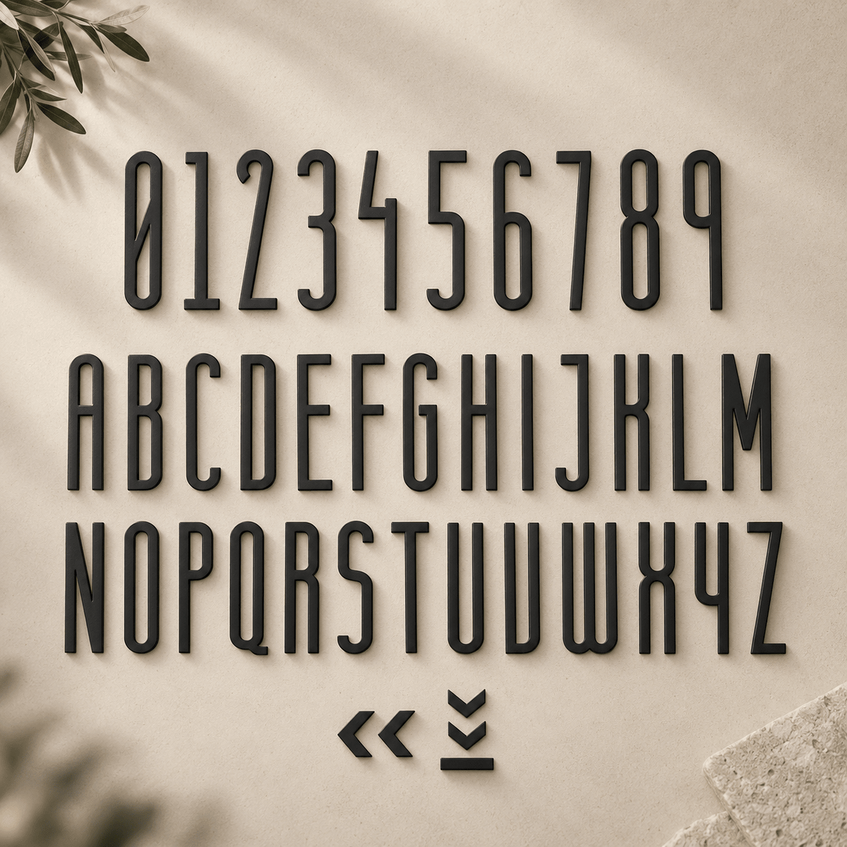 Messing huisnummer of letter 7 cm - zwart - Forma Luxury Interior