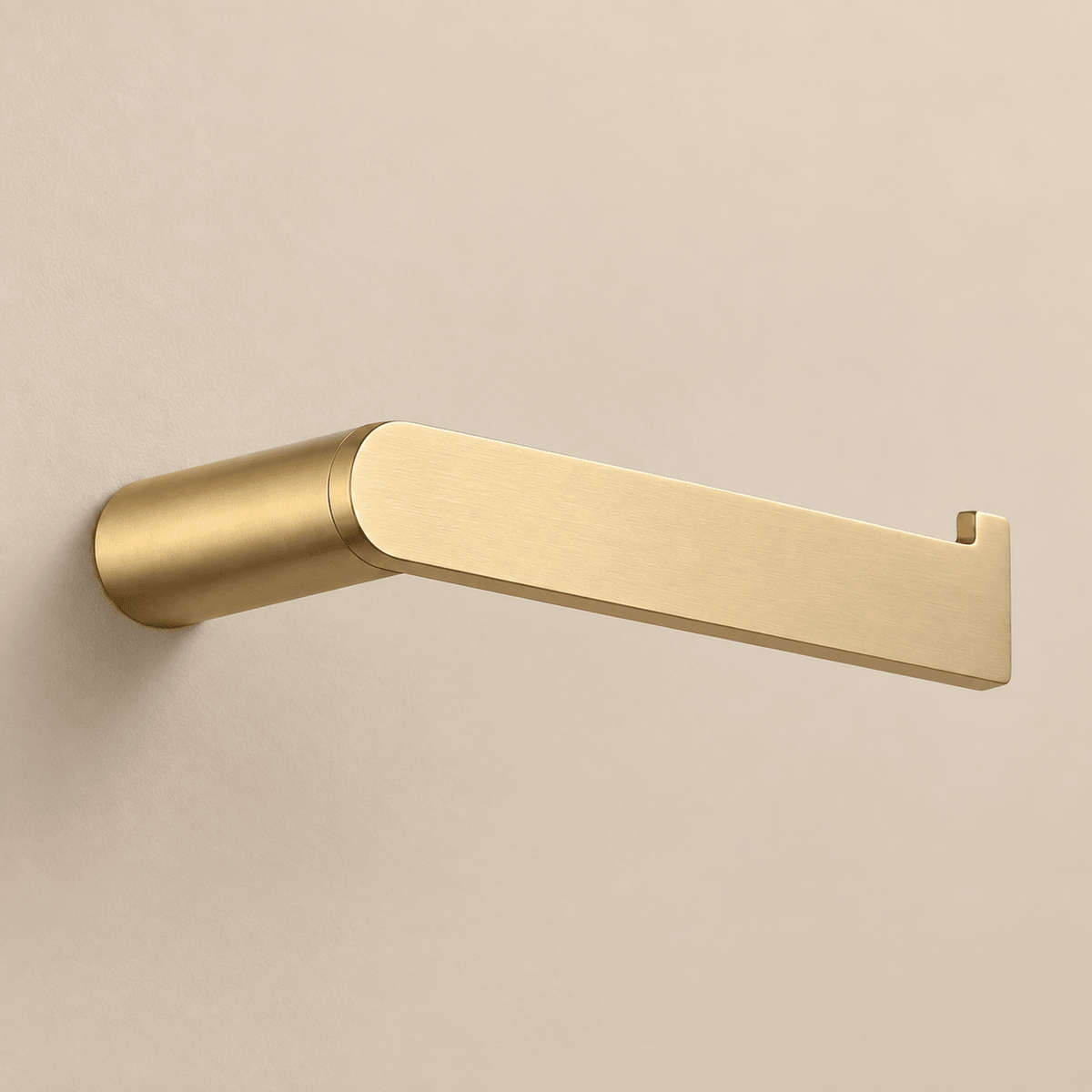 Minimalistische toiletrolhouder in geborsteld goud - Forma Luxury Interior