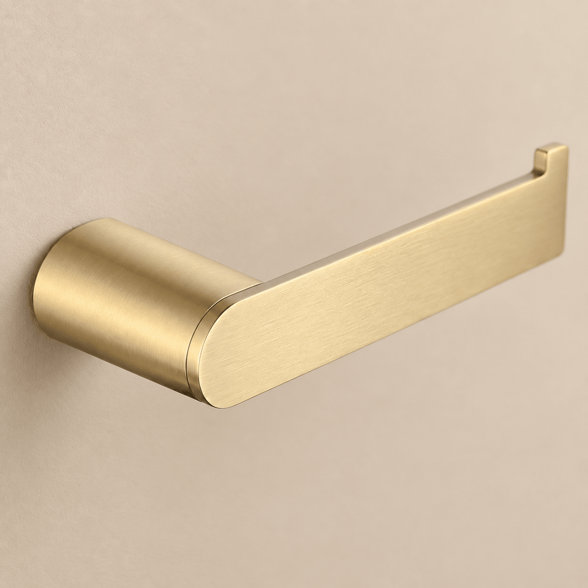 Minimalistische toiletrolhouder in geborsteld goud - Forma Luxury Interior