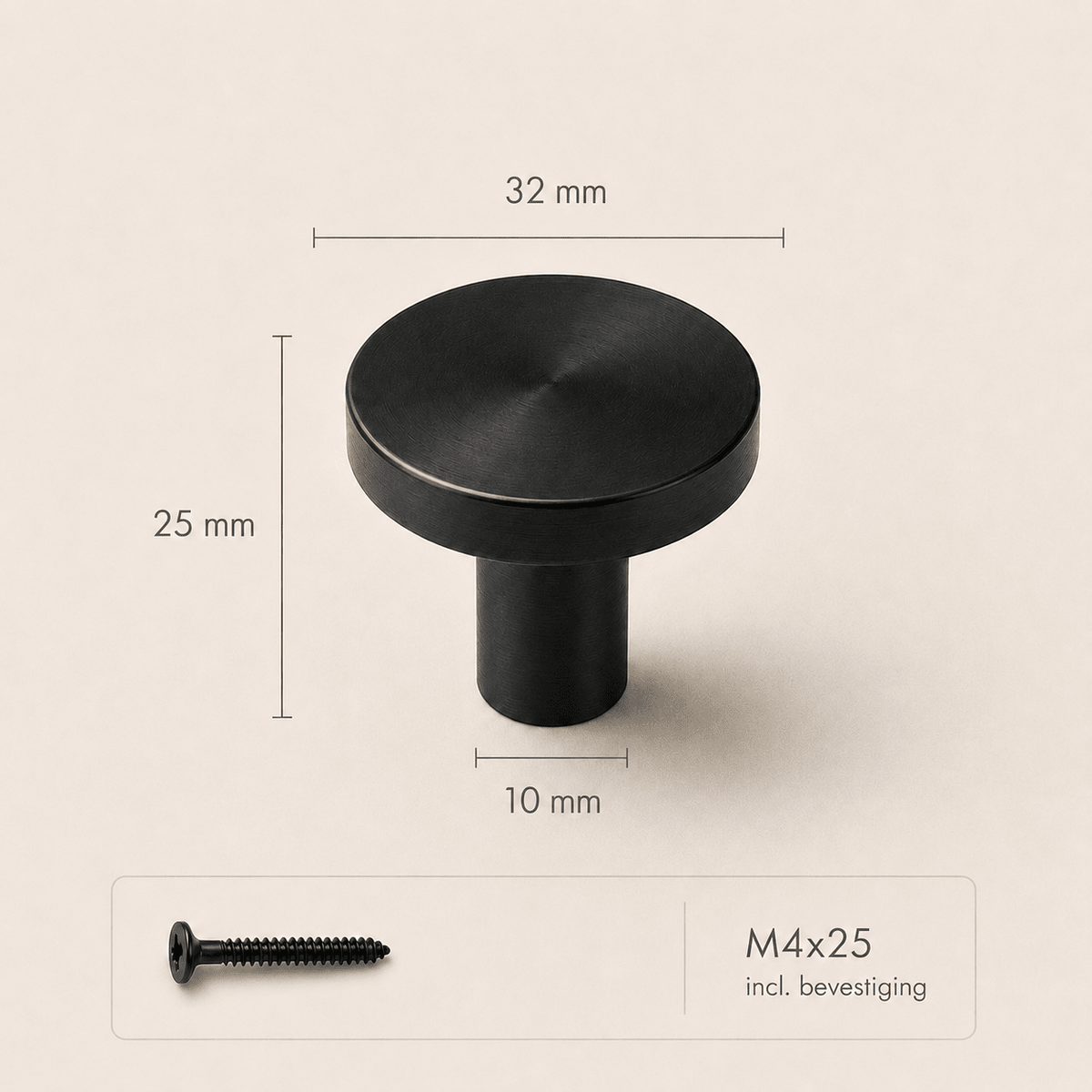 Ronde Wandhaak van Massief Messing – Mat Zwart - Forma Luxury Interior