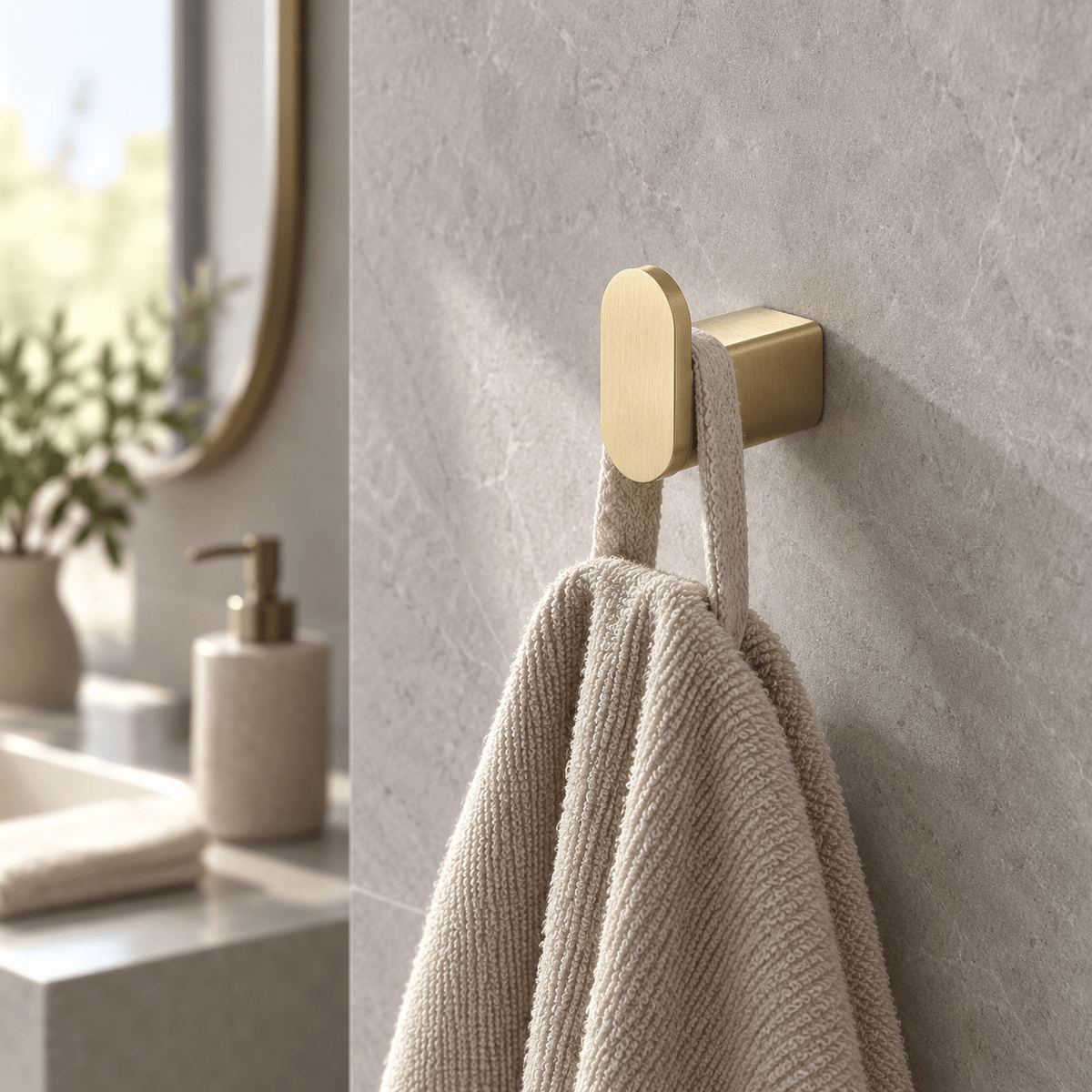 RVS wandhaak in geborsteld goud - Forma Luxury Interior