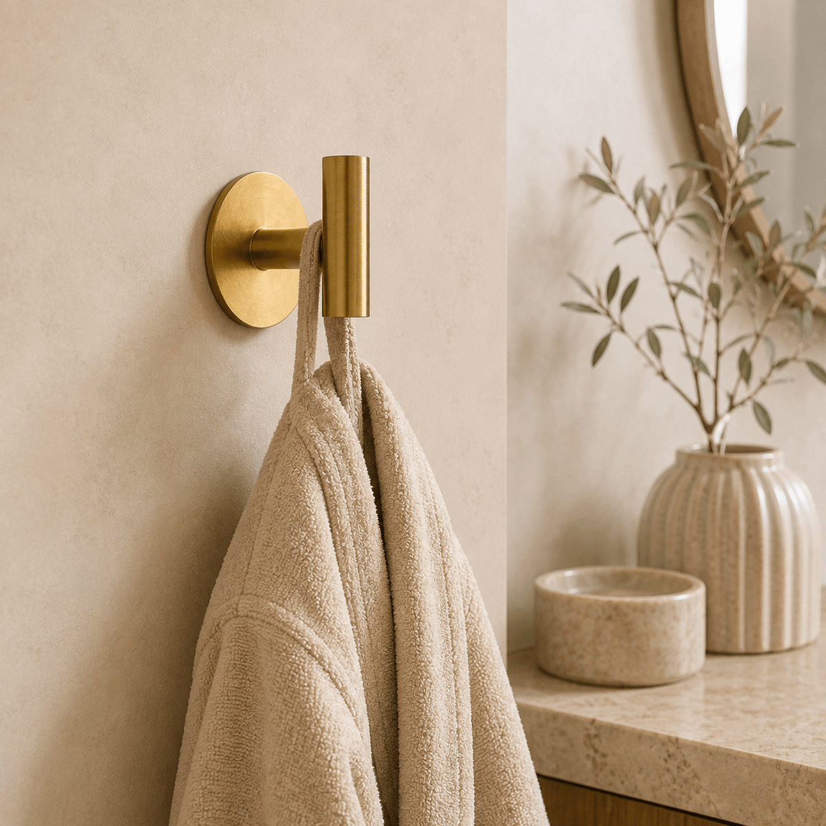 T-vormige handdoekhaak op rond rozet - Forma Luxury Interior