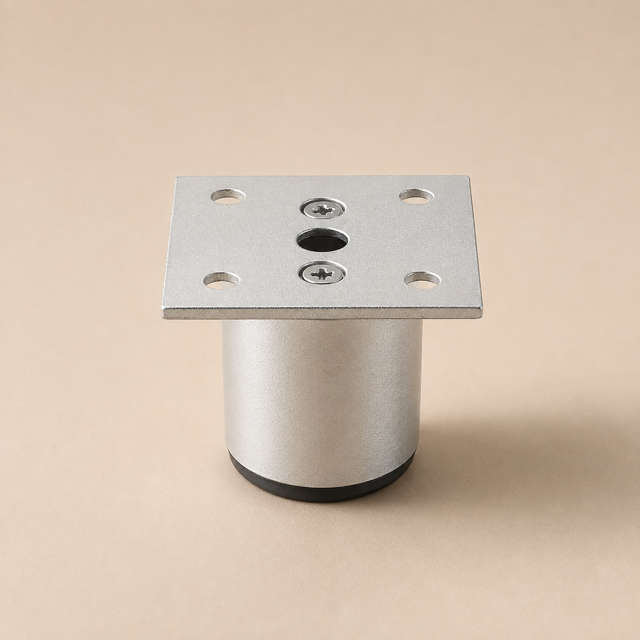 Verstelbare aluminium meubelpoot van 5 cm in zilver