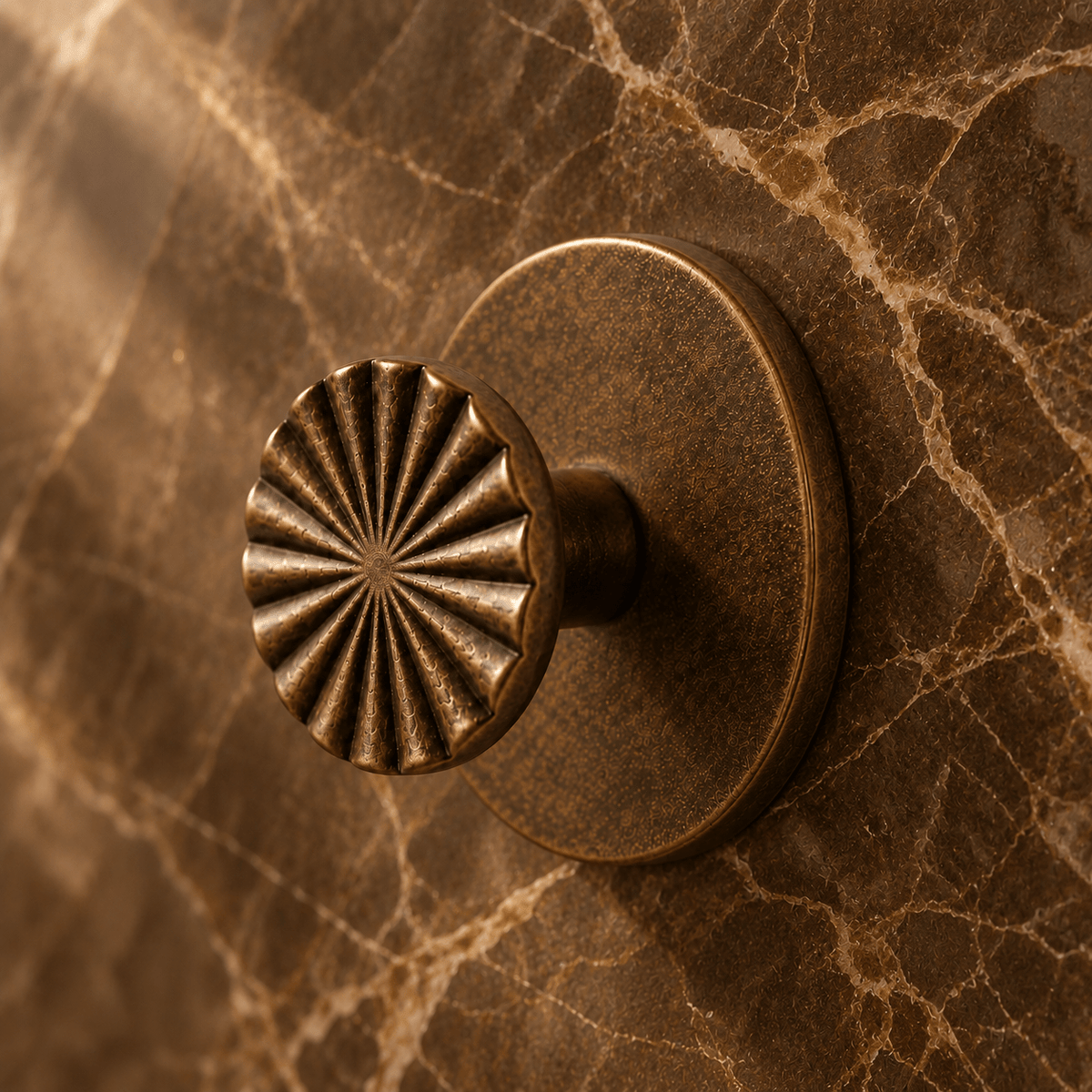 Zelfklevende ronde wandhaken in antiek messing | set van 2 of 4 - Forma Luxury Interior